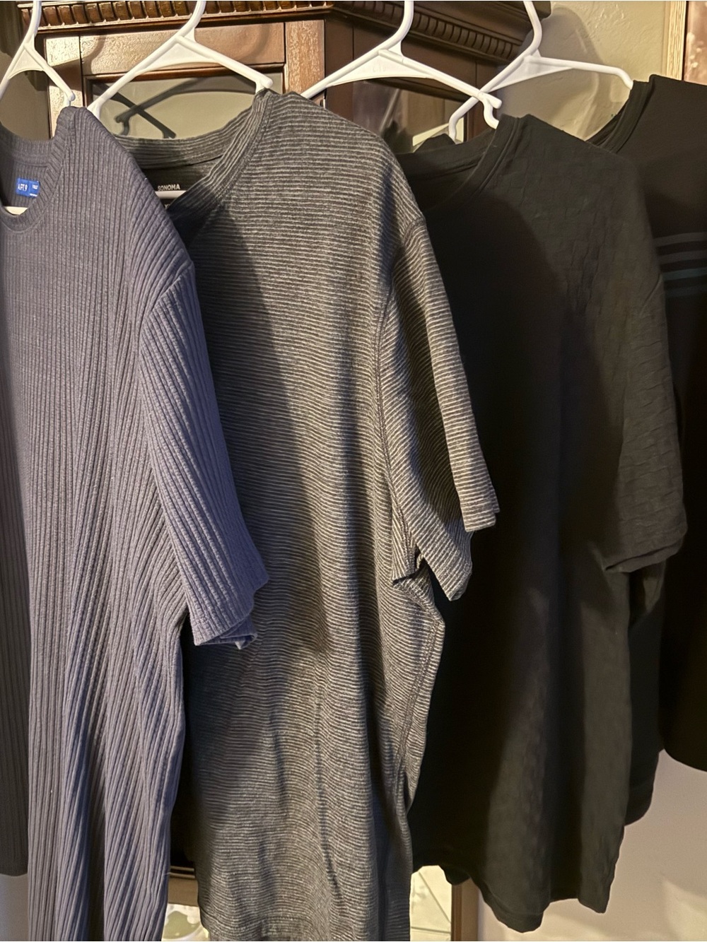 Men's Classic Crew Neck T-Shirt - Charcoal Gray, Blue, Black XXL Bundle